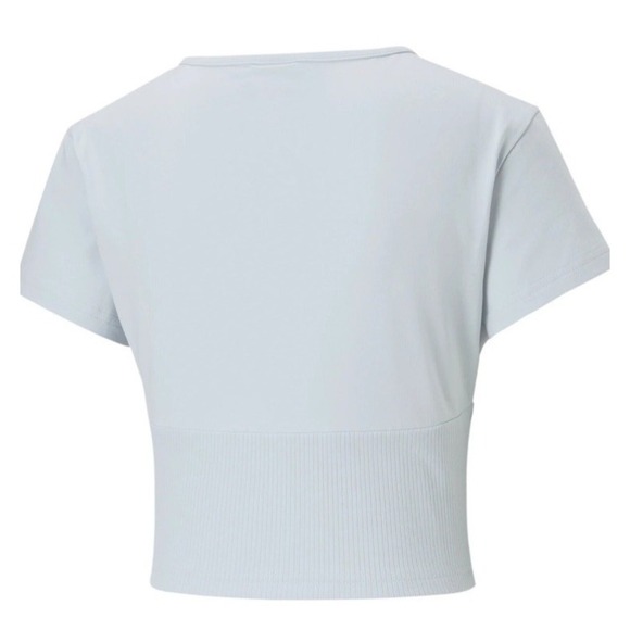 Puma Women's Classic Structured Crop Basic T-shirt Blue Size M - Picture 3 of 11